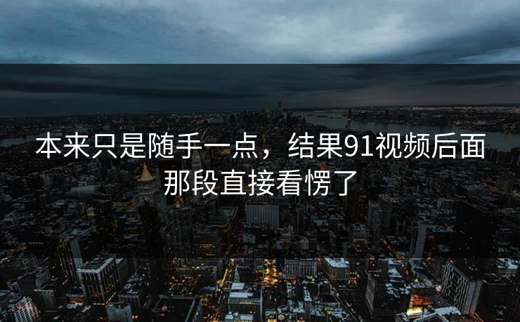 本来只是随手一点，结果91视频后面那段直接看愣了